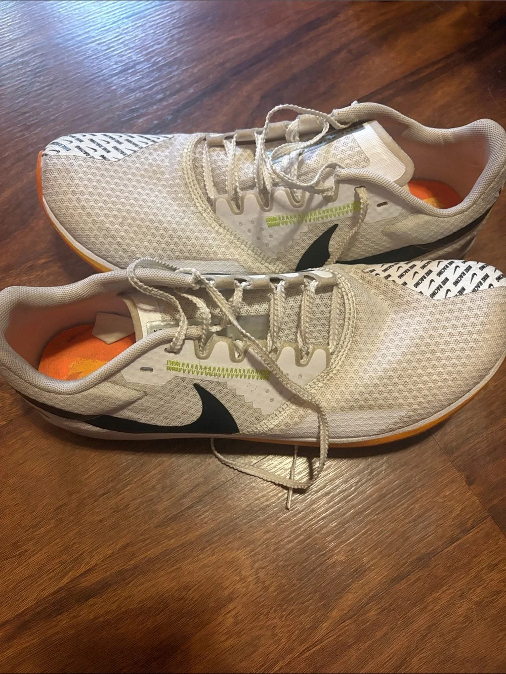 Nike Men’s Rival XC 6 Lightweight Running spikes- White/Black/orange